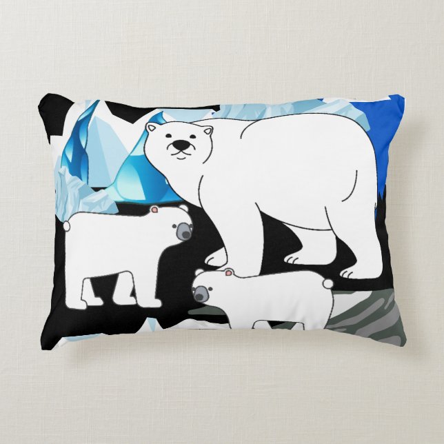 Coussins Décoratifs Maman de l'ours polaire (Devant)