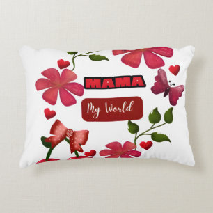 Coussins Décoratifs Maman Mignonne Design Floral Cerises Cœurs Monde