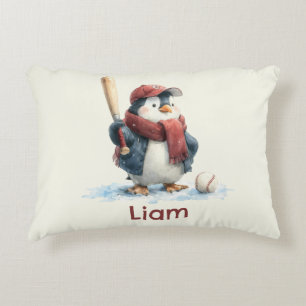 Coussins Décoratifs Manchot d'hiver personnalisé Baseball Enfant