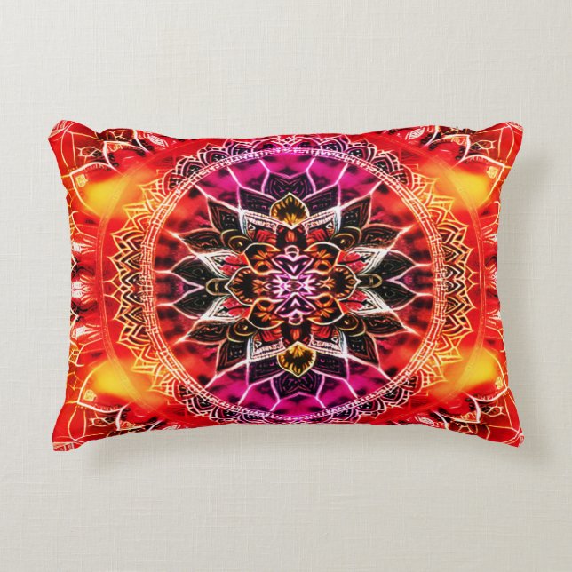 Coussins Décoratifs Mandala décoratif rouge (Devant)