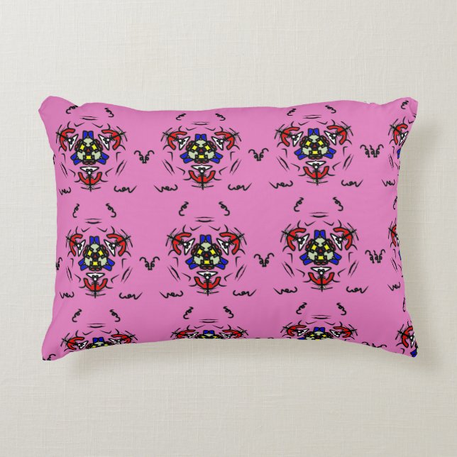 Coussins Décoratifs Mandala floral rose" (Devant)