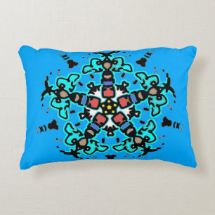 Coussins Décoratifs Mandala Floral Turquoise Sans Couture