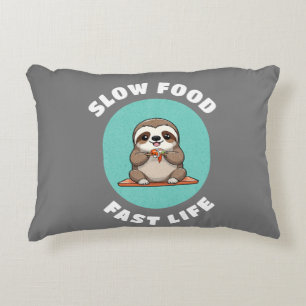 Coussins Décoratifs Mange mignonne Kawaii Sloth Grey