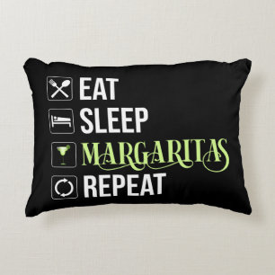 Coussins Décoratifs Mangez Sleep Margaritas Répéter