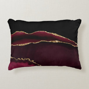 Coussins Décoratifs Marbre Agate Chic Black Purple Gold Parties scinti