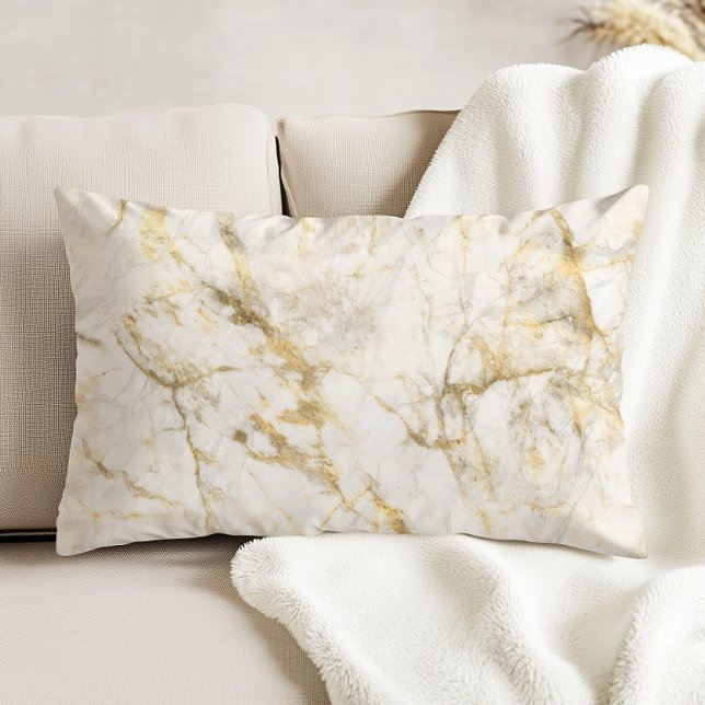 Coussins Décoratifs Marbre Blanc et Or de Luxe (Créateur téléchargé)