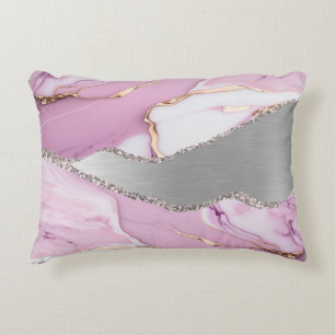Coussins Décoratifs Marbre blanc rose