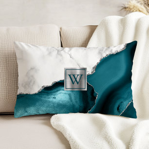 Coussins Décoratifs Marbre blanc Turquoise Agate Parties scintillant a