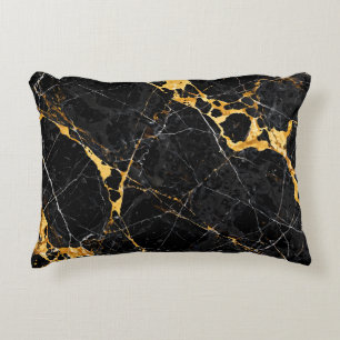 Coussins Décoratifs Marbre de luxe Noir Or Nero Portoro Design