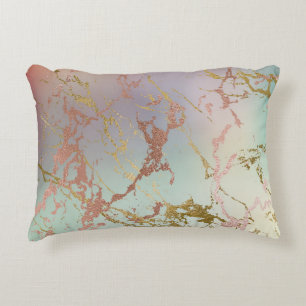 Coussins Décoratifs Marbre élégant Cuivre Mint Vert Rose Or