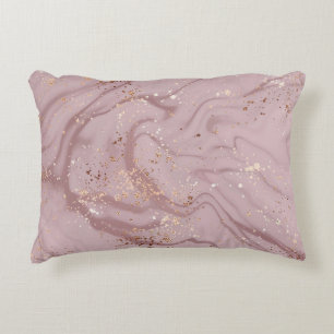 Coussins Décoratifs Marbre liquide : Artistérie Rose d'or.