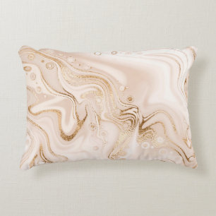 Coussins Décoratifs Marbre liquide beige avec éclaboussure de parties