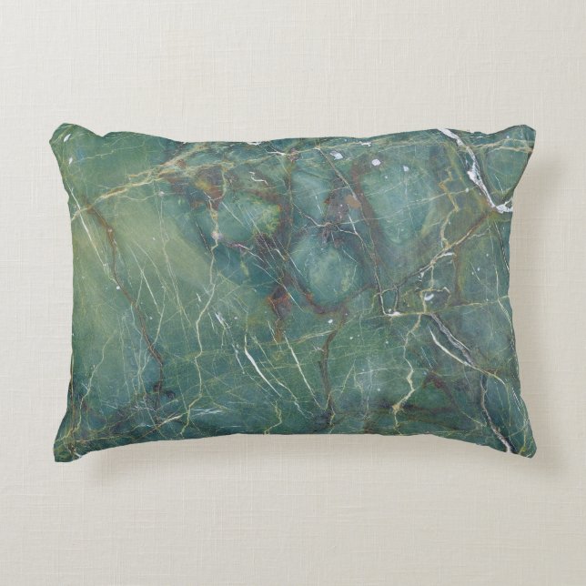Coussins Décoratifs Marbre vert de Malachite Texture détaillée (Devant)