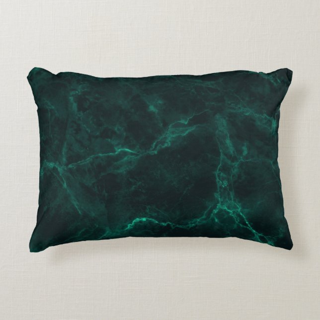 Coussins Décoratifs Marbre vert foncé, texture transparente. (Devant)