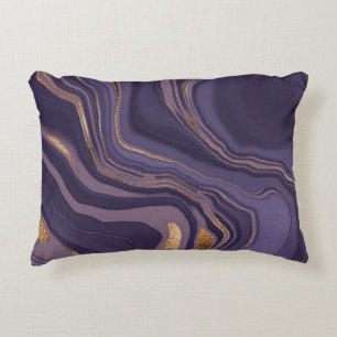 Coussins Décoratifs marbre violet Abstrait avec or