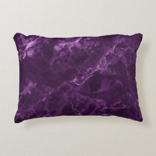 Coussins Décoratifs Marbre violet foncé : texture luxueuse.