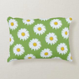 Coussins Décoratifs Marguerite blanche simple sur le motif vert