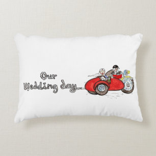 Coussins Décoratifs Mariage de moto et side-car de mariés