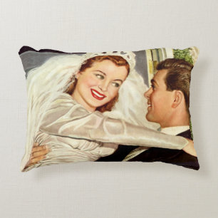 Coussins Décoratifs Mariage vintage Nouveaux mariés, Mariée heureuse e