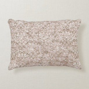 Coussins Décoratifs Marron Blanc Orné Tourbillon Floraison Antique Vin