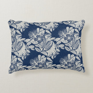 Coussins Décoratifs Masculine Navy effet bleu Indigo Floral partout