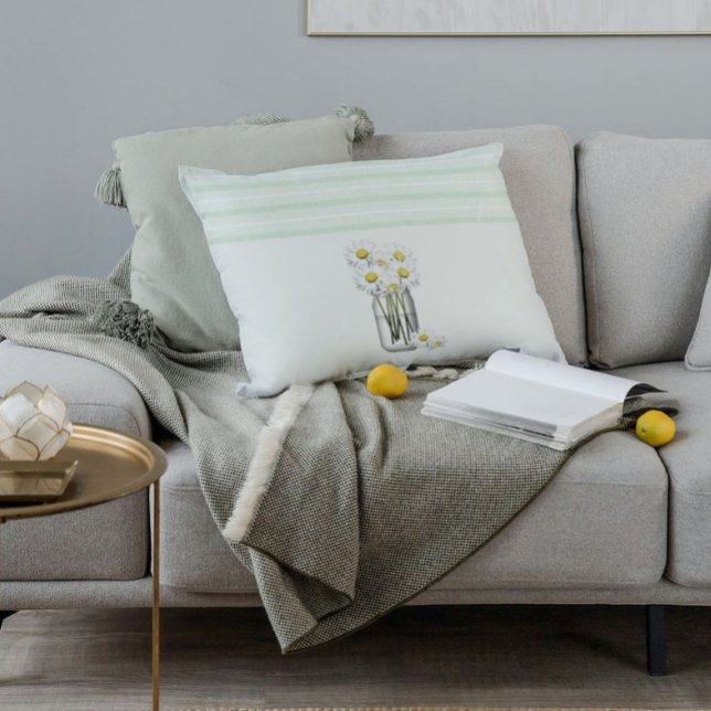 Coussins Décoratifs Mason Jar Of Daisies  (Créateur téléchargé)