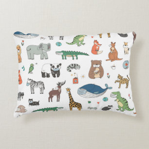 Coussins Décoratifs Masque animal pour enfants, motif de virus.