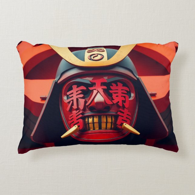 Coussins Décoratifs Masque de samouraï anime rouge (Devant)