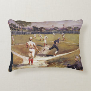 Coussins Décoratifs Match de baseball sportif vintage par Henry Sandha