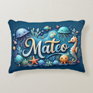 Coussins Décoratifs Mateo Nom Océan Thème Décor Vie Mer