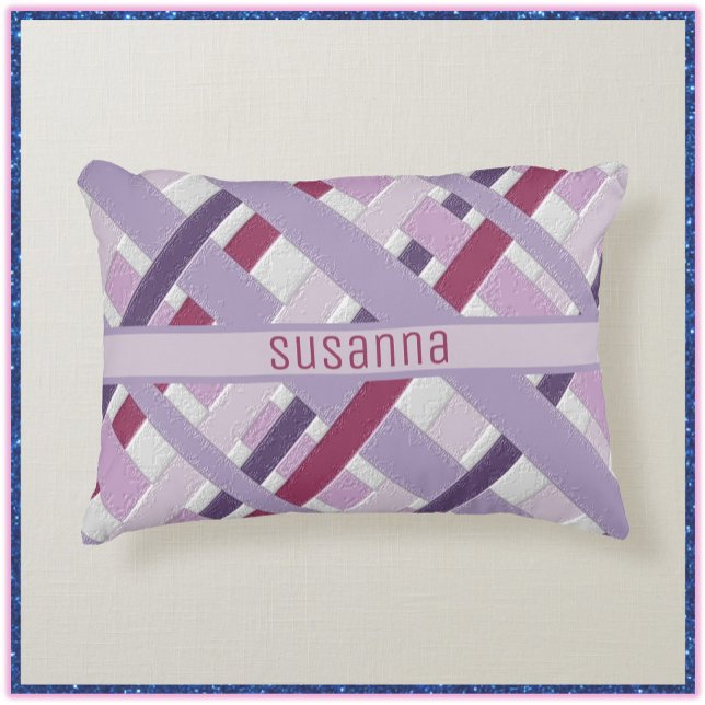 Coussins Décoratifs Mauve texturé moderne rayé (Créateur téléchargé)