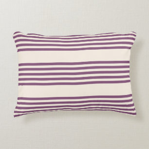 Coussins Décoratifs Mauve violet beige cinq bandes motif