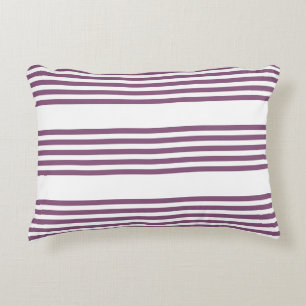 Coussins Décoratifs Mauve violet blanc cinq bandes motif