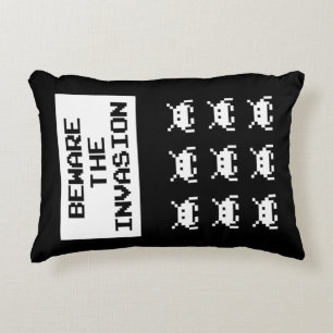 Coussins Décoratifs Méfiez-vous de l'invasion, conception geek