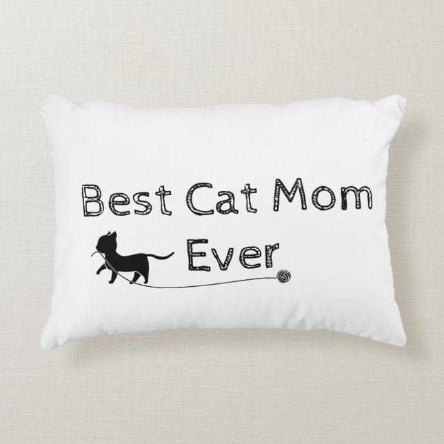 Coussins Décoratifs Meilleur Cat Maman jamais (Devant)
