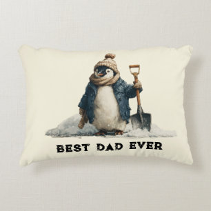Coussins Décoratifs Meilleur Papa de Tous les Temps Design de Manchot