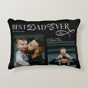 Coussins Décoratifs Meilleur Papa Ever 4 Photos Cadeaux Modernes pour