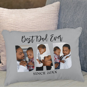 Coussins Décoratifs Meilleur papa jamais photo gris