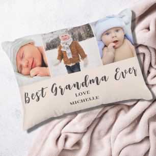 Coussins Décoratifs Meilleure Grand-mère 3 Nom photo rose