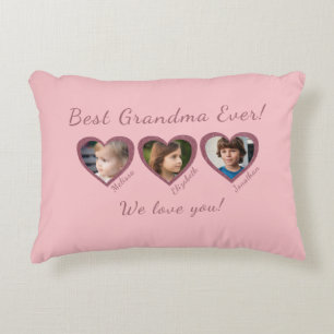 Coussins Décoratifs Meilleure grand-mère modèle personnalisé avec troi
