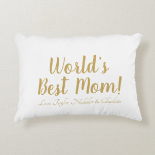 Coussins Décoratifs Meilleure maman du monde script personnalisé mign