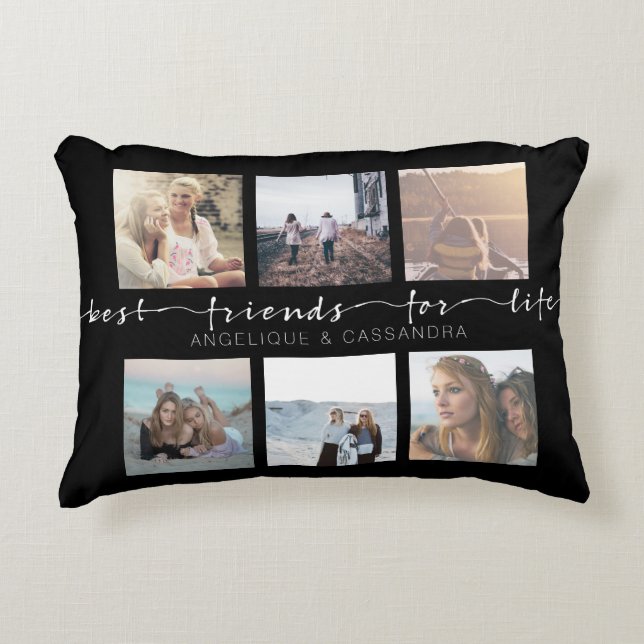 Coussins Décoratifs Meilleurs amis pour la typographie de photo (Devant)