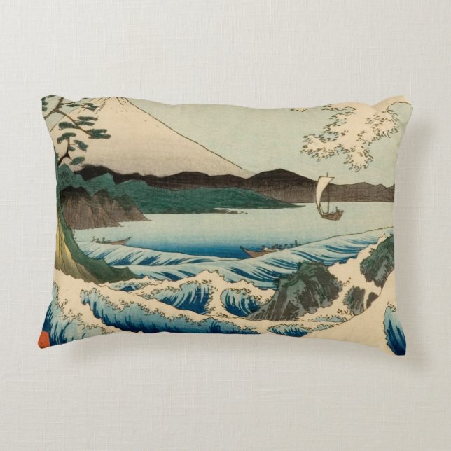 Coussins Décoratifs Mer japonaise de Satta Hiroshige Art (Dos)