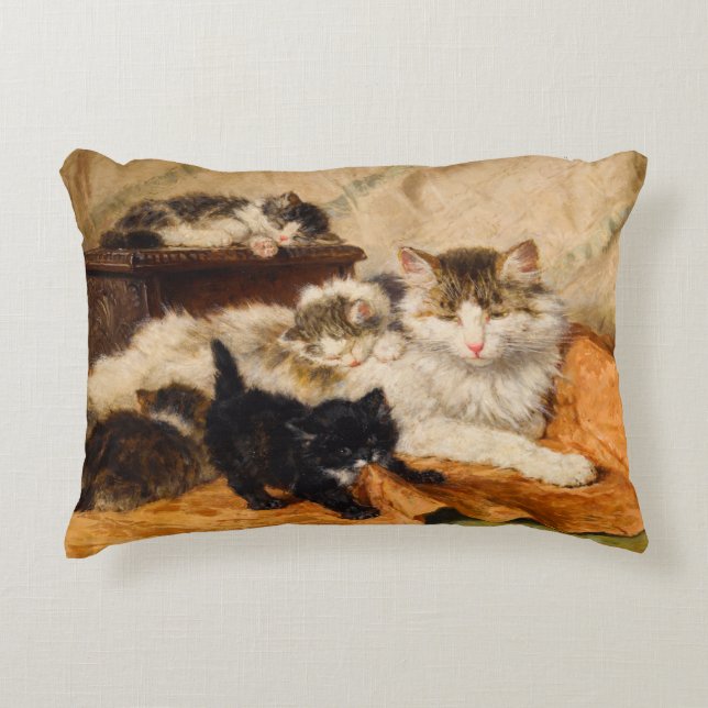 Coussins Décoratifs Mère et ses chatons (Devant)