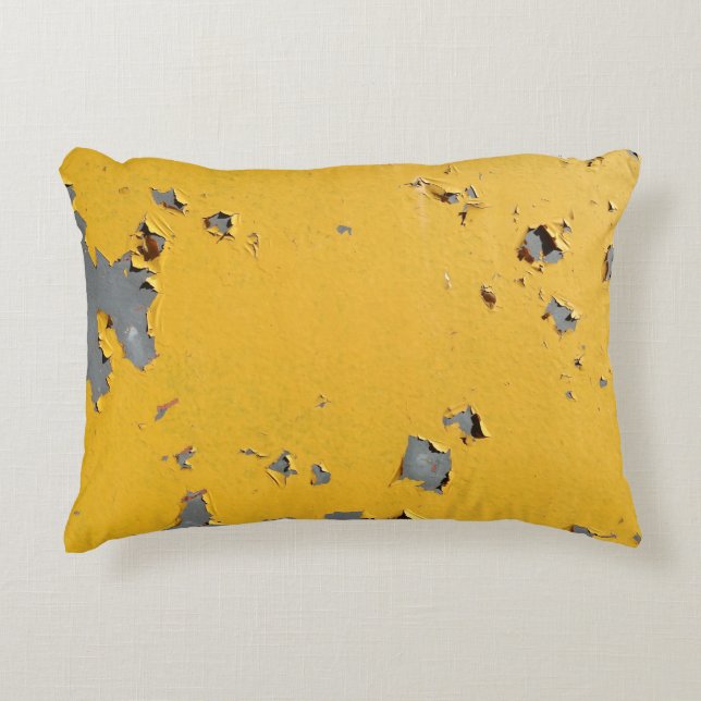 Coussins Décoratifs Métal jaune fissuré : texture sale. (Devant)