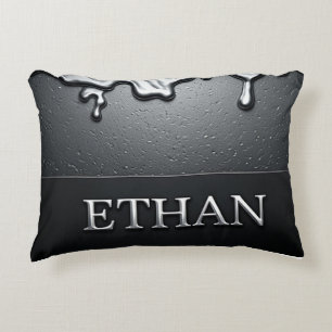 Coussins Décoratifs Métal Liquide Nom Ethan Chrome Dégoulinant
