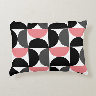 Coussins Décoratifs Mi-siècle moderne rose noir et blanc