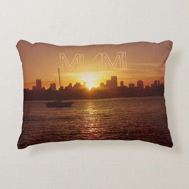 Coussins Décoratifs Miami Skyline à Sunset (Devant)