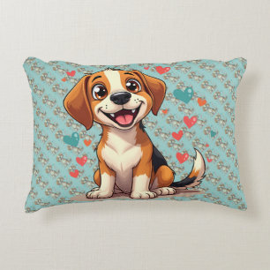 Coussins Décoratifs Mignon Beagle Kawaii avec des Chiens Ludiques aux