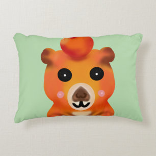 Coussins Décoratifs Mignon Capybara Flou avec Orange Ar Kawaii Anima